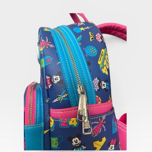 Disney Parks 2024 Loungefly Mini Backpack Mickey Minnie AOP NWT main image 6